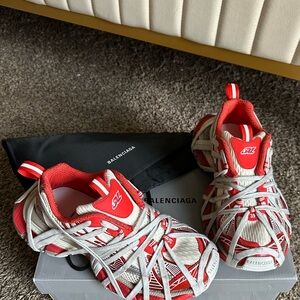 BALENCIAGA 3XL EXTREME LACE SNEAKER IN ORANGE/BEIGE